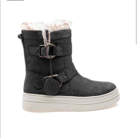 J/SLIDES Shoes - J/SLIDES NELLY Dark Grey Waterproof Suede
